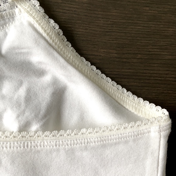 WHITE CAMISOLE WITH LACED TRIM NECKLINE - Picture 6 of 12